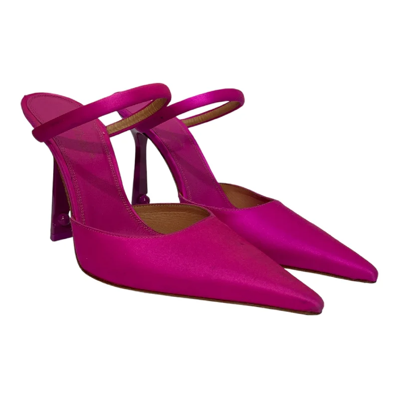 Versatile Heeled Sandals for Any Occasion---OFF-WHITE/Heels/EU 37/PNK/awesome hot pink ball heel