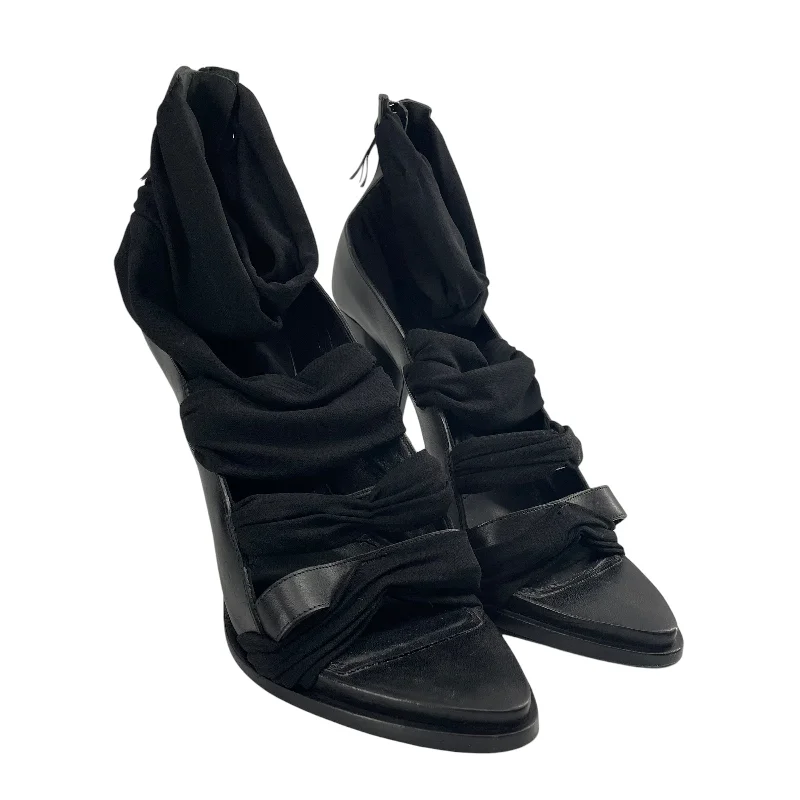 GIVENCHY/Heels/EU 39.5/Leather/BLK/CLOTH DRAPING---Comfortable Leather Pumps for Office and Everyday Wear