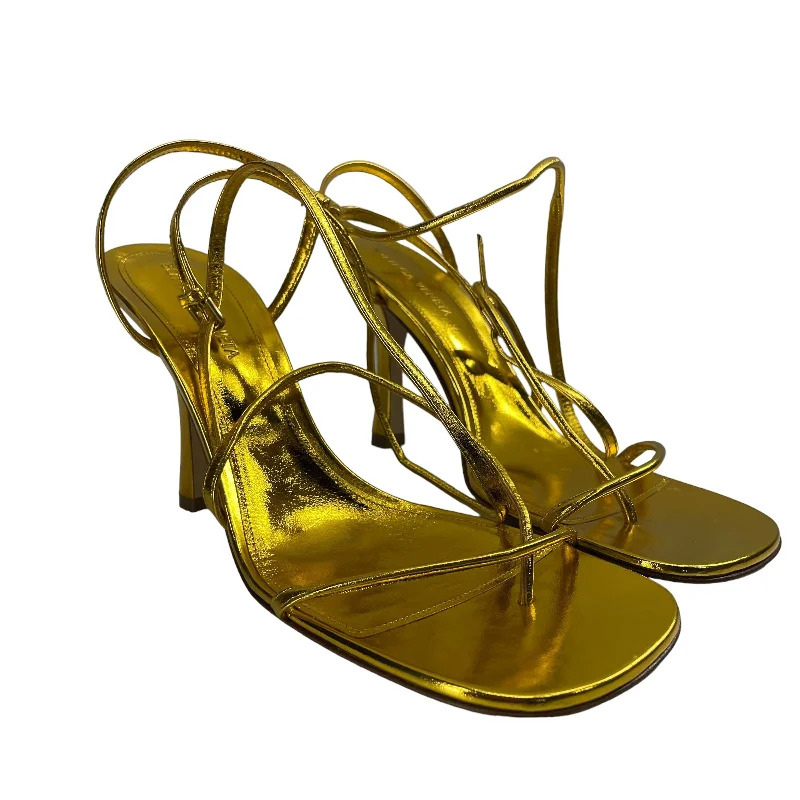 Stylish Ankle Strap Heels for Women--BOTTEGA VENETA/Heels/EU 37.5/Leather/GLD/ankle strap