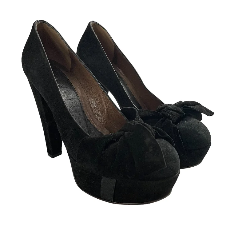 MARNI/Heels/EU 37/Leather/BLK/BOW---Charming Bow Pumps for a Cute and Stylish Look