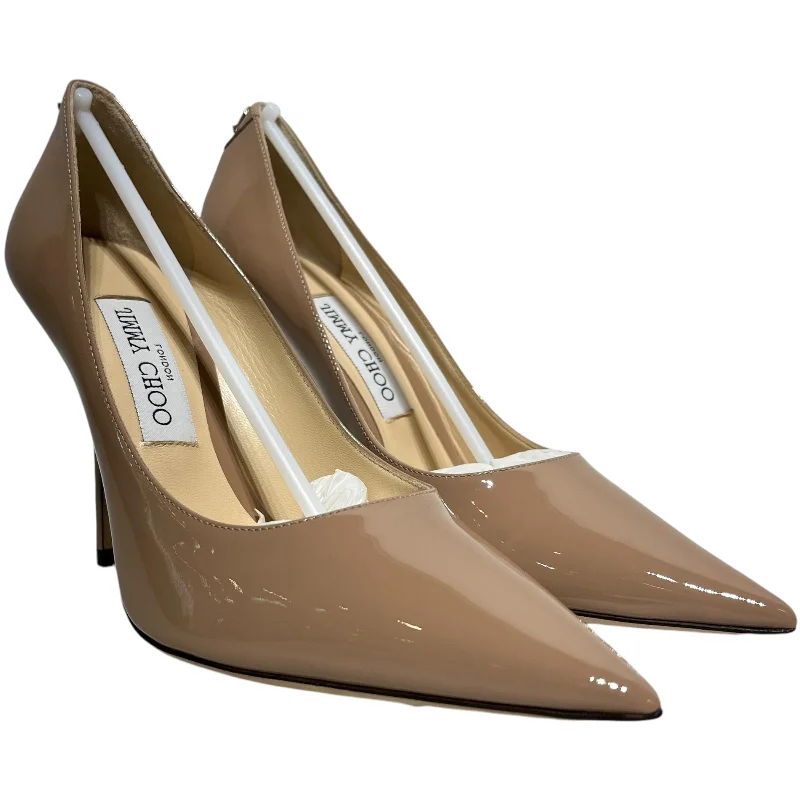 JIMMY CHOO/Heels/EU 38.5/Leather/BEG/NUDE HEEL---Comfortable Leather Pumps for Office and Everyday Wear