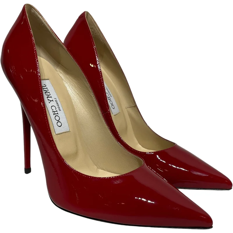 JIMMY CHOO/Heels/EU 38.5/Leather/RED/---Comfortable Leather Pumps for Office and Everyday Wear