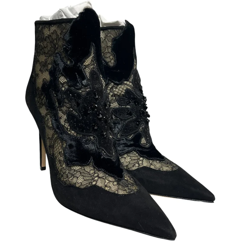 Stylish Lace Pumps for a Chic Look--JIMMY CHOO/Heels/EU 38/BLK/BLACK LACE PATTERN