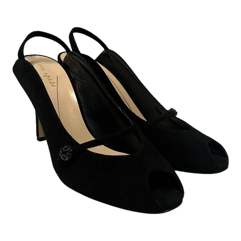 Affordable Suede Ankle Pumps for All-Day Wear--kate spade new york/Heels/US 6/Suede/BLK/Peekaboo Toe