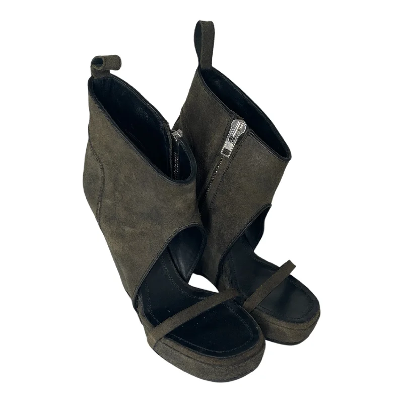 Rick Owens/Heels/EU 39/Leather/KHK/WEDGE , FRONT STRIP---Comfortable Leather Pumps for Office and Everyday Wear