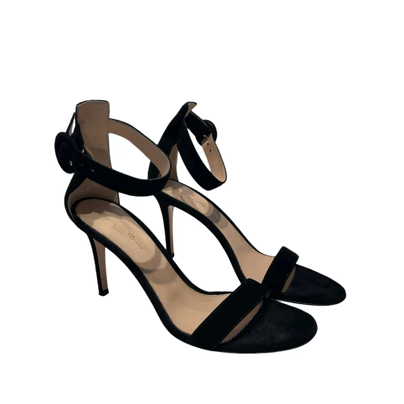 Affordable Suede Ankle Pumps for All-Day Wear--Gianvito Rossi/Heels/EU 39.5/Suede/BLK/