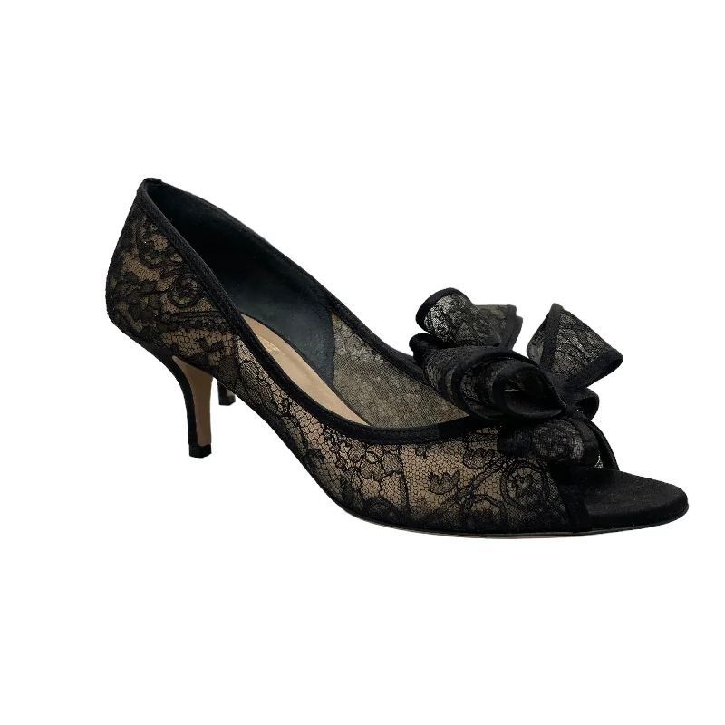 Versatile Heeled Sandals for Any Occasion---VALENTINO GARAVANI/Heels/EU 40.5/Floral Pattern/BLK/