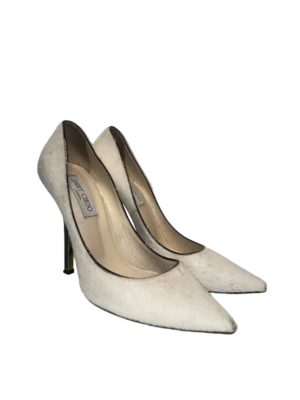 Versatile Heeled Sandals for Any Occasion---JIMMY CHOO/Heels/EU 39.5/Cowhide/CRM/