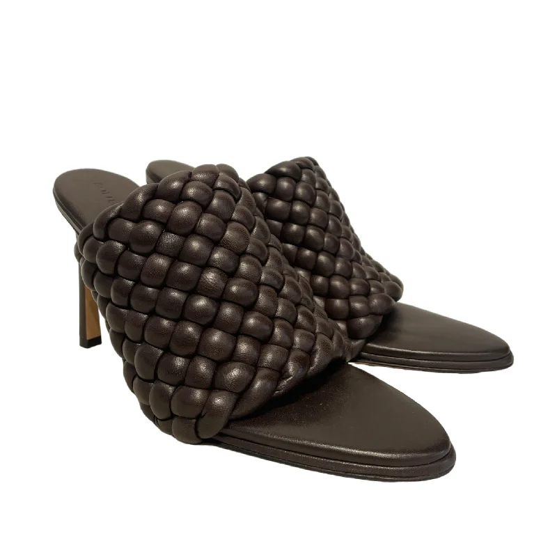 BOTTEGA VENETA/Heels/EU 37/Leather/BRW/Padded Leather Intreccio---Comfortable Leather Pumps for Office and Everyday Wear