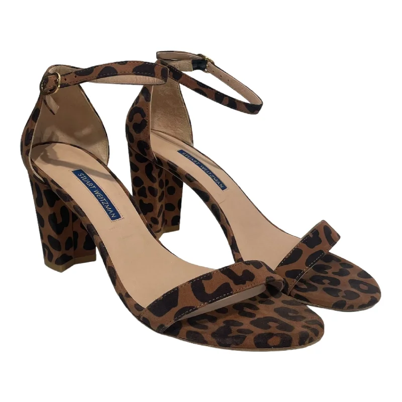 Affordable Suede Ankle Pumps for All-Day Wear--STUART WEITZMAN/Heels/US 8.5/Leopard/Suede/BRW/