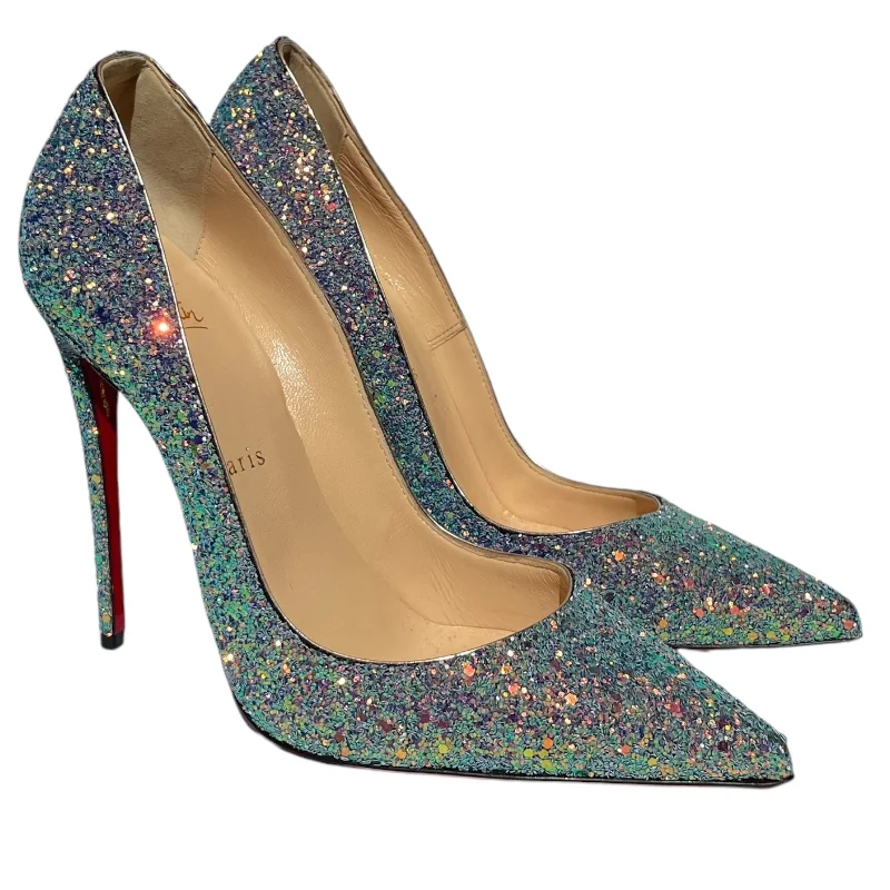 Christian Louboutin/Heels/US 7.5/Leather/SLV/LOUBOUTIN SILVER PVC HEELS---Comfortable Leather Pumps for Office and Everyday Wear