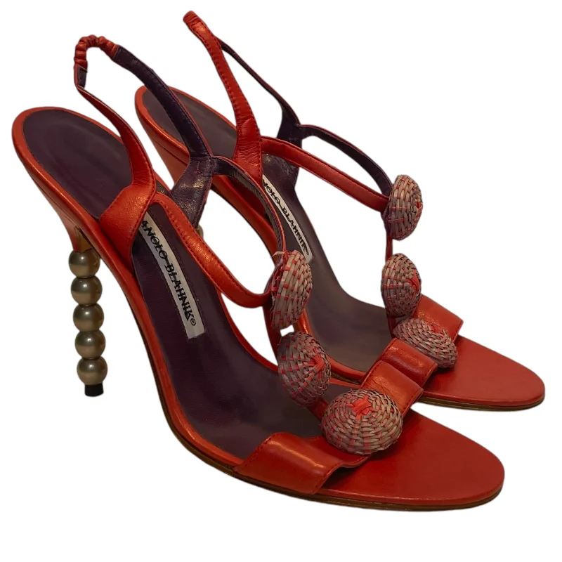 MANOLO BLAHNIK/Heels/EU 37.5/Leather/RED/---Comfortable Leather Pumps for Office and Everyday Wear