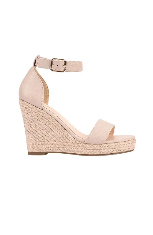 Versatile Heeled Sandals for Any Occasion---Amena Rope Wedge Blush