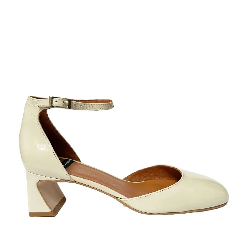 Angel Alarcon Women's Aimee in Off White---Fashionable Kitten Heels for Date Night