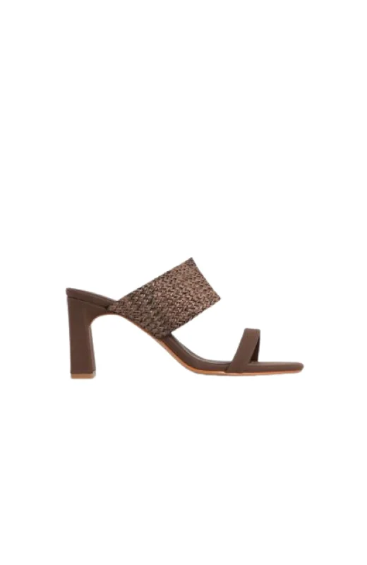 Versatile Heeled Sandals for Any Occasion---Angelou Heel Chocolate Weave