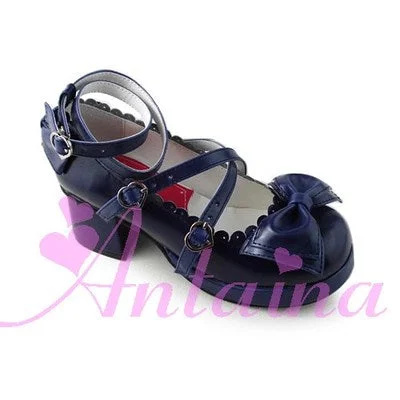 navy blue 4.5cm heel 1cm platform