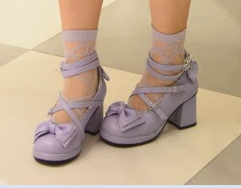 purple matte(hell back: 1.8 inches; heel front: 0.4 inches)