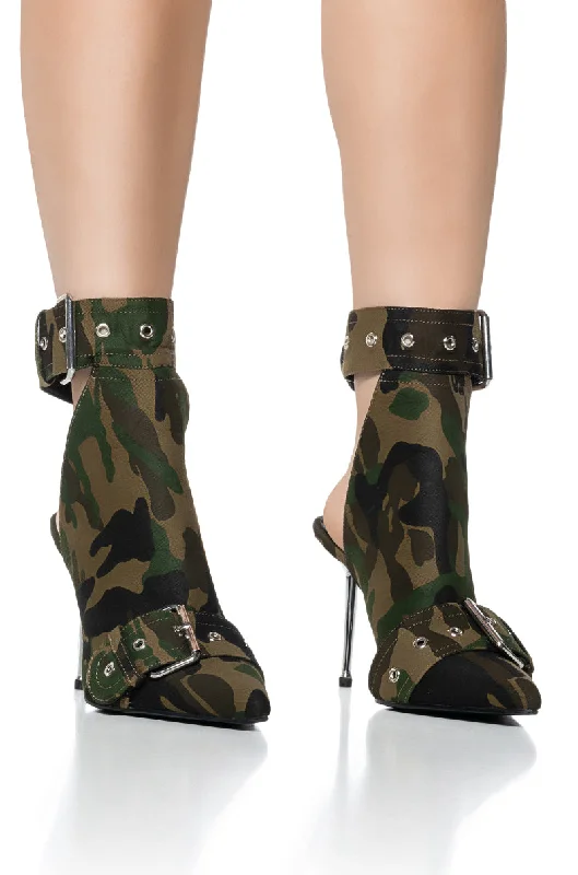 Versatile Dress Heels for Formal and Casual Wear---AZALEA WANG ACT UP CAMO PUMP