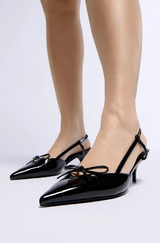 Versatile Dress Heels for Formal and Casual Wear---AZALEA WANG CORDIS BLACK SLINGBACK PUMP