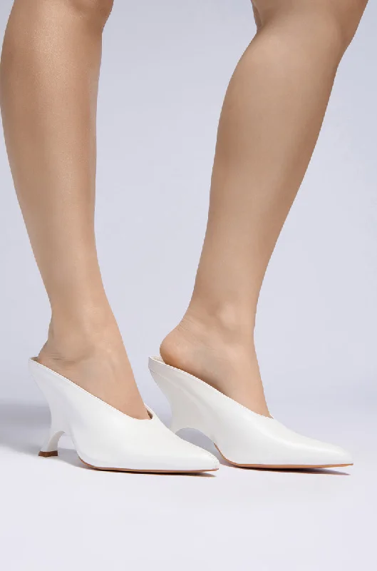 Versatile Dress Heels for Formal and Casual Wear---AZALEA WANG LEDGER WHITE PUMP