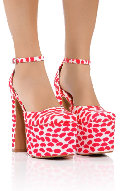 Stylish Platform Heels for Extra Height--AZALEA WANG PRISCILLA PRINTED PLATFORM PUMP