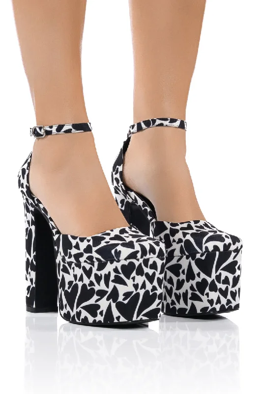 Stylish Platform Heels for Extra Height--AZALEA WANG PRISCILLA PRINTED PLATFORM PUMP