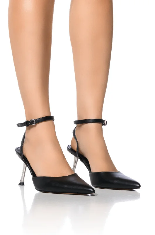 Versatile Dress Heels for Formal and Casual Wear---AZALEA WANG ZELLA ANGLED HEEL PUMP IN BLACK