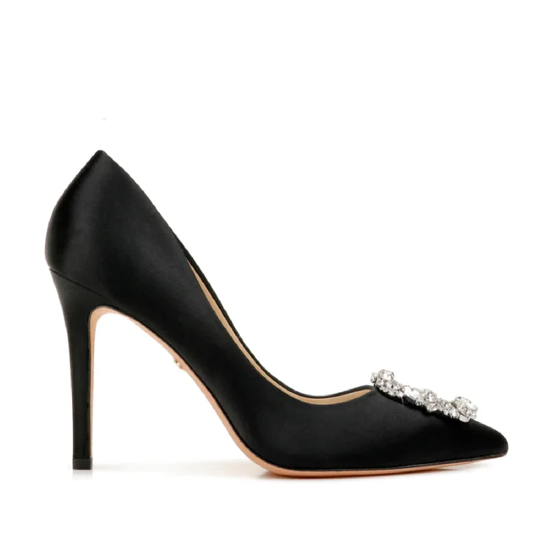 Badgley Mischka Women's Cher in Black---Fashionable Kitten Heels for Date Night