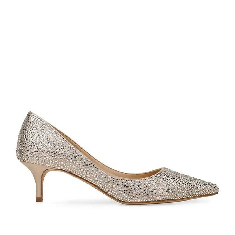 Badgley Mischka Women's Frenchie in Champagne---Fashionable Kitten Heels for Date Night