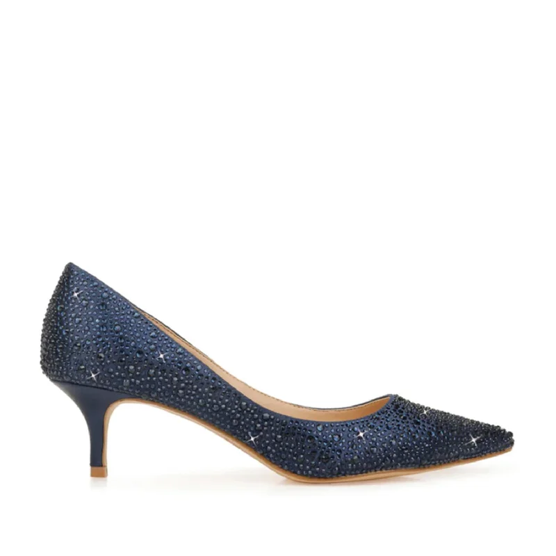 Badgley Mischka Women's Frenchie in Navy---Fashionable Kitten Heels for Date Night