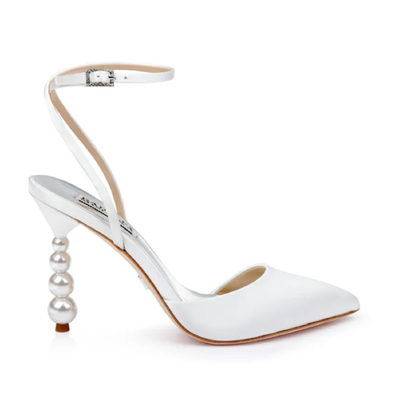 Badgley Mischka Women's Indie in White---Fashionable Kitten Heels for Date Night