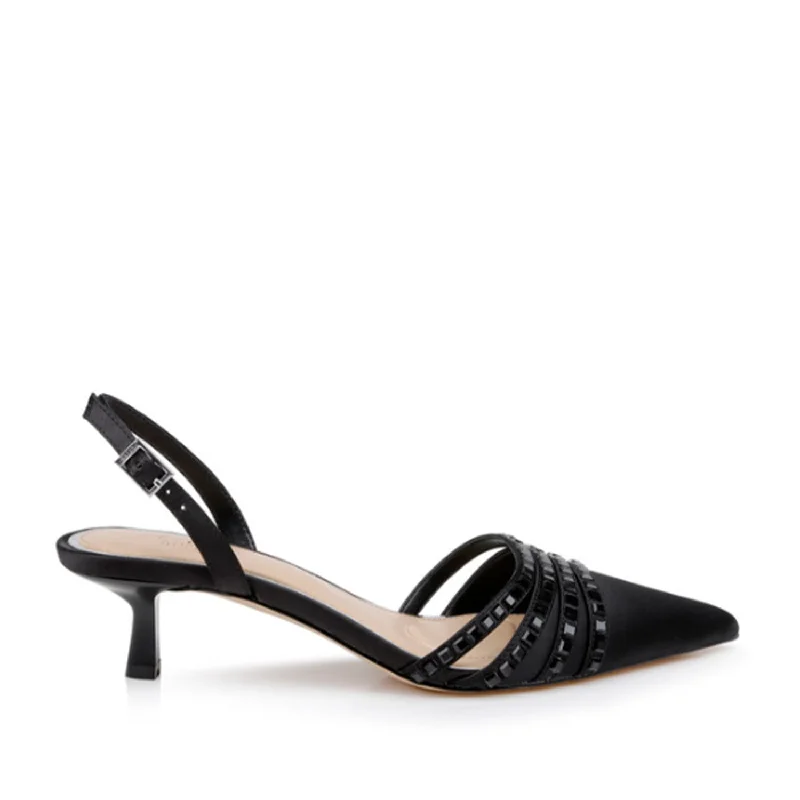 Badgley Mischka Women's Katalina in Black---Fashionable Kitten Heels for Date Night