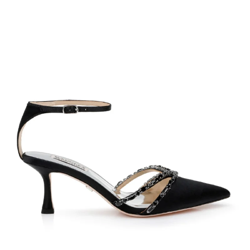 Badgley Mischka Women's Zendaya in Black---Fashionable Kitten Heels for Date Night