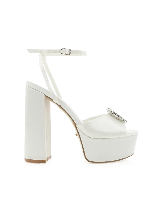 BAYDE - WHITE SATINAffordable Satin Heels with a Luxe Touch