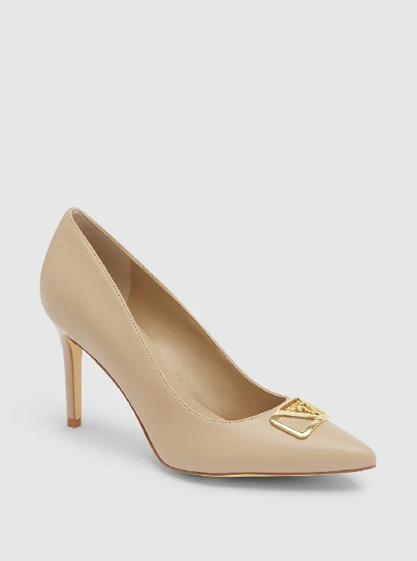 Stiletto Heel Pumps with Perfect Fit--Beige Morrley Stiletto Heels-Fashionable & Classic