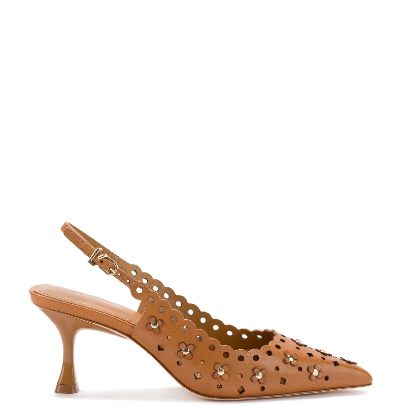 Jasmine Pump In Biscuit Leather---Comfortable Leather Pumps for Office and Everyday Wear