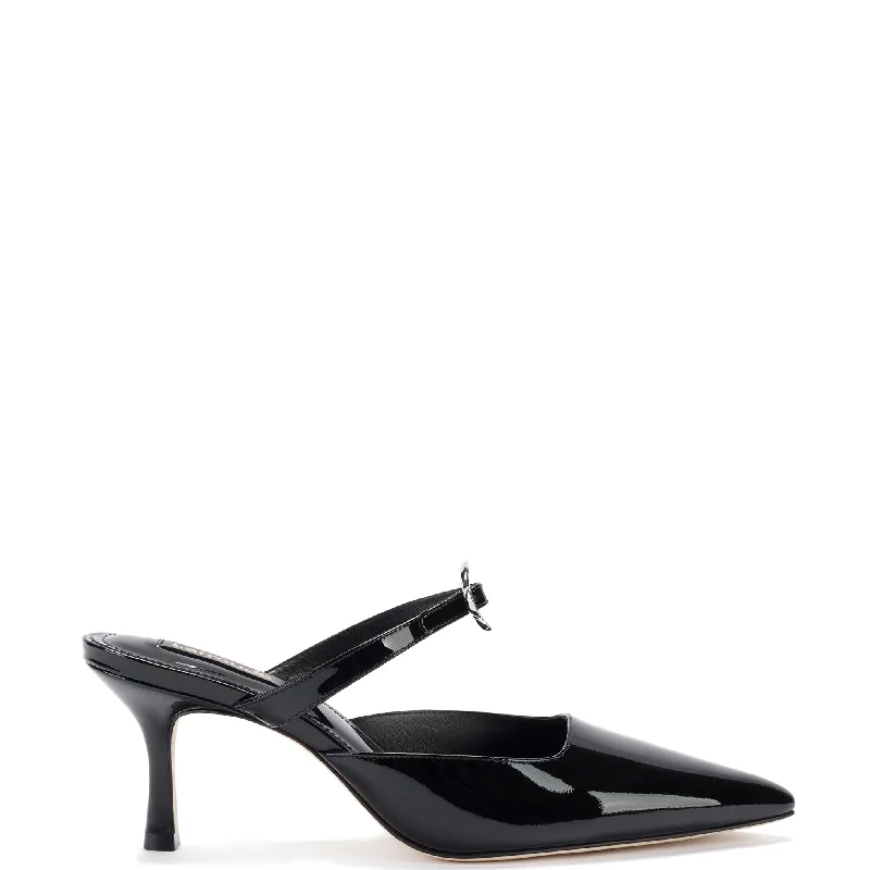 Sleek and Shiny Patent Pump Heels for a Polished Look--Daisy Pump In Black Patent Leather