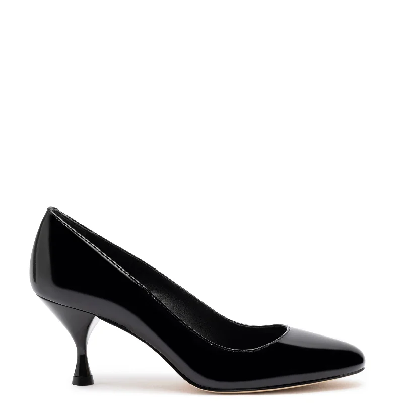 Sleek and Shiny Patent Pump Heels for a Polished Look--Michelle Lo Pump In Black Patent Leather