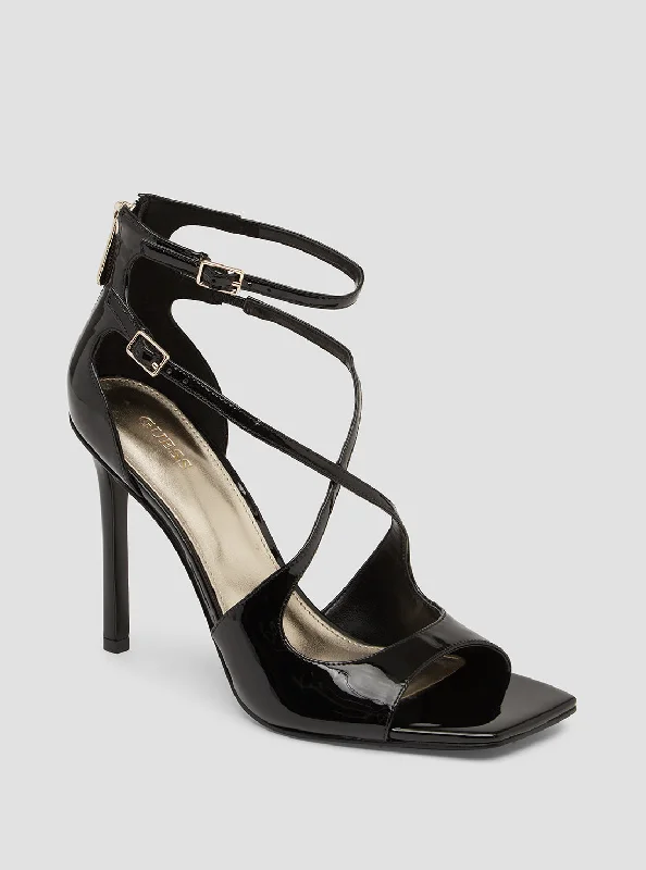 Sleek and Shiny Patent Pump Heels for a Polished Look--Black Patent Sella Heels