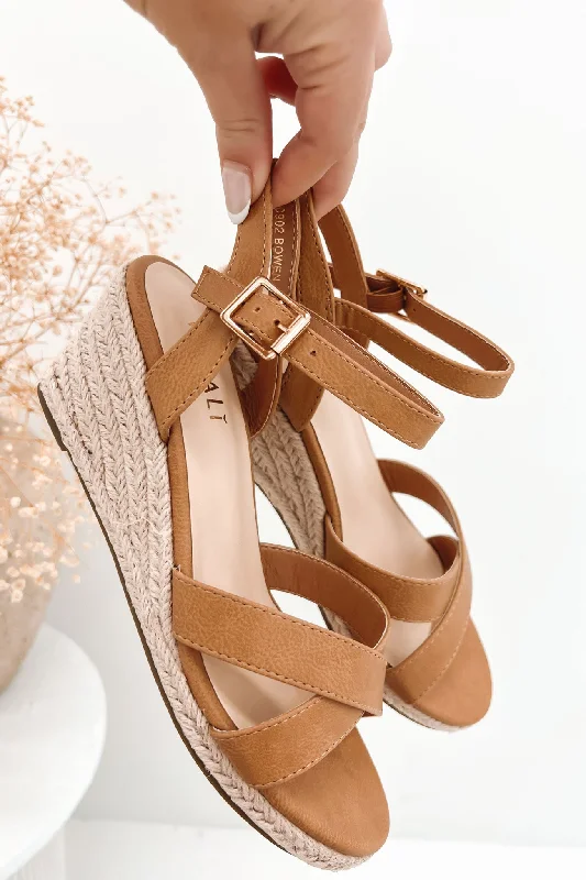 Bowen Rope Wedge Caramel Softee---Charming Bow Pumps for a Cute and Stylish Look