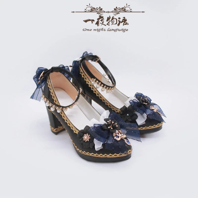 dark blue (size 35-41: 8cm heel; size 42-44: 6cm heel)