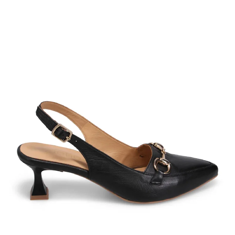 Bueno Women's Valarie in Black---Fashionable Kitten Heels for Date Night