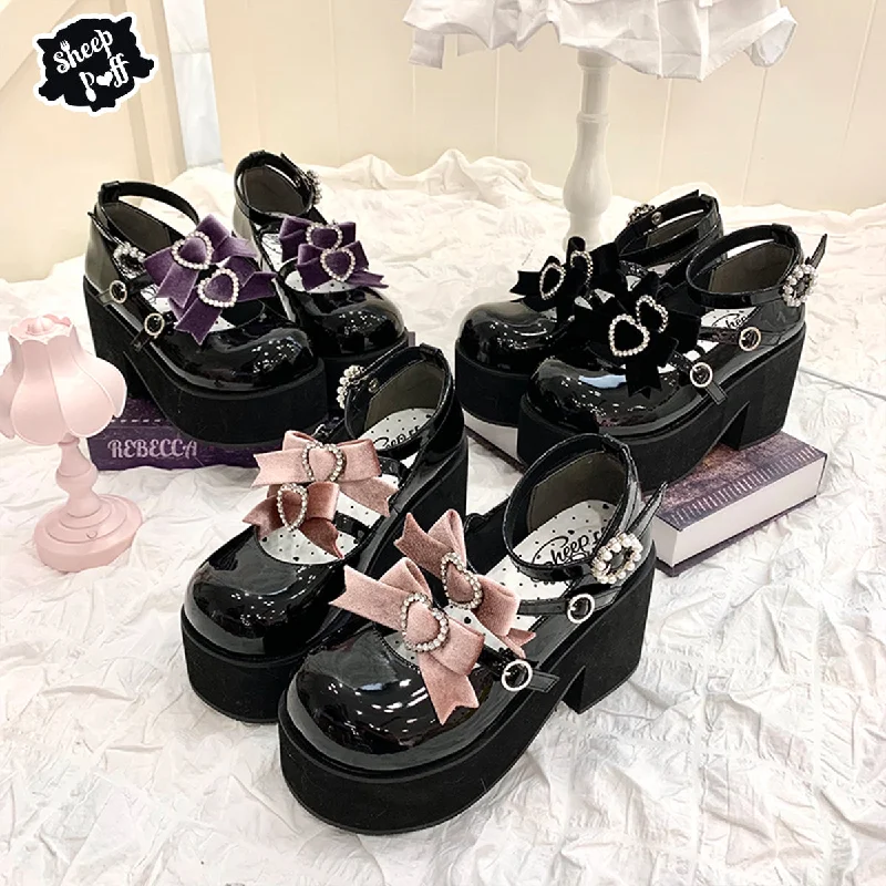 Stylish Platform Heels for Extra Height--(Buy For Me)~Sheep Puff~Sweet Lolita Heel Punk Platform Shoes