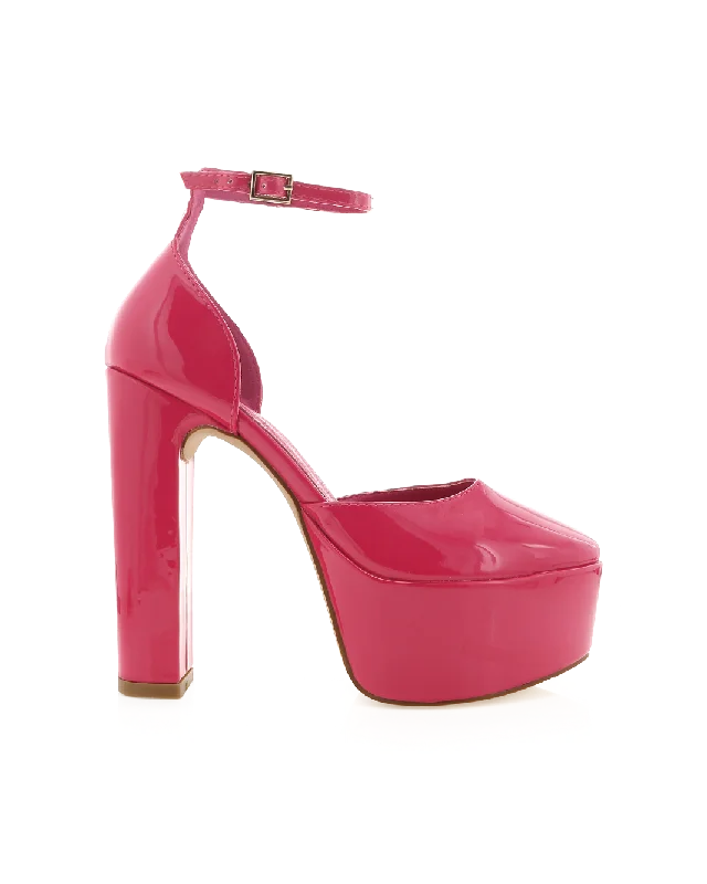 CADDIE - WILD BERRY PATENT---Fashionable Kitten Heels for Date Night