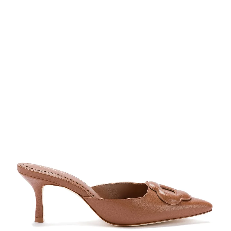 Flora Pump In Caramel Leather---Comfortable Leather Pumps for Office and Everyday Wear