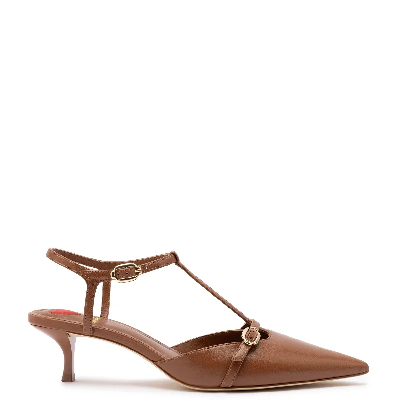 Grace Pump In Caramel Leather---Comfortable Leather Pumps for Office and Everyday Wear