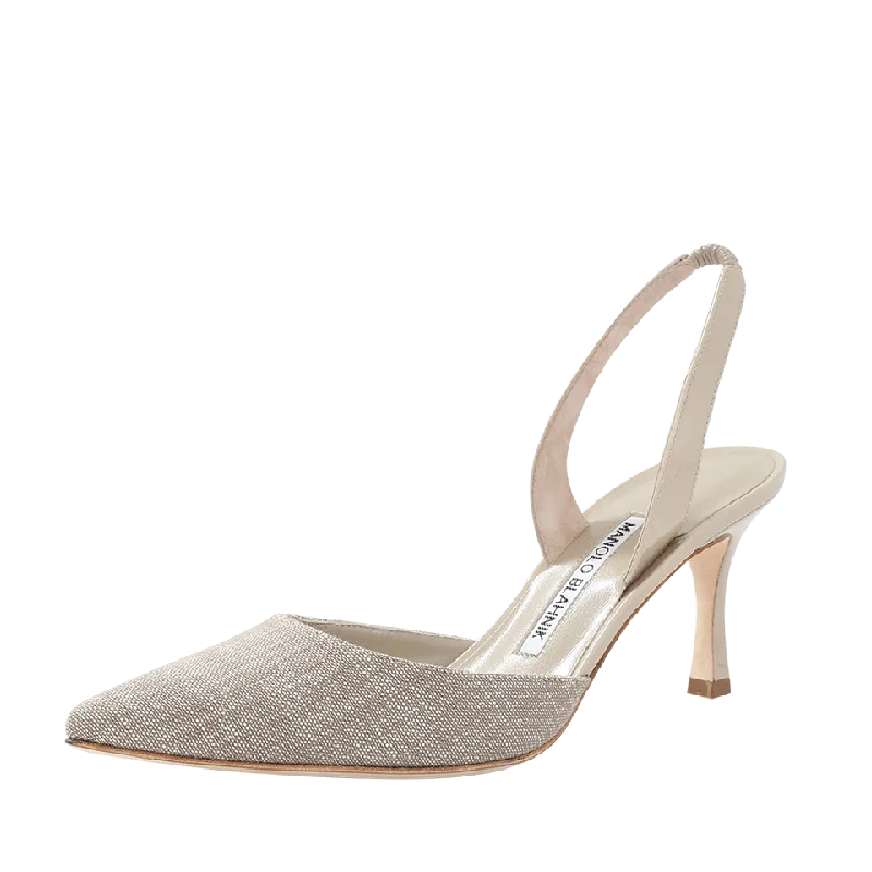 Versatile Heeled Sandals for Any Occasion---Carolyne Linen Slingback Heels