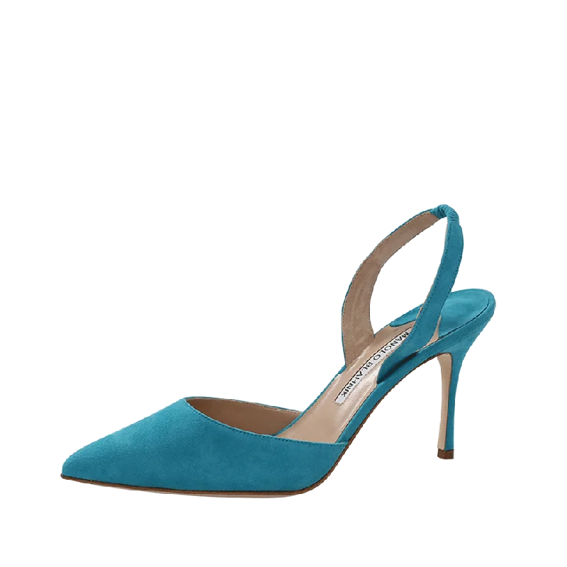 Affordable Suede Ankle Pumps for All-Day Wear--Carolyne Suede Slingback Heels