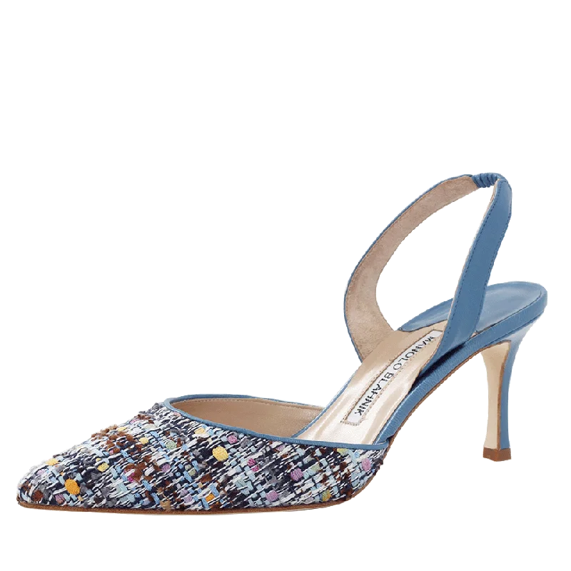 Versatile Heeled Sandals for Any Occasion---Carolyne Tweed Slingback Heels