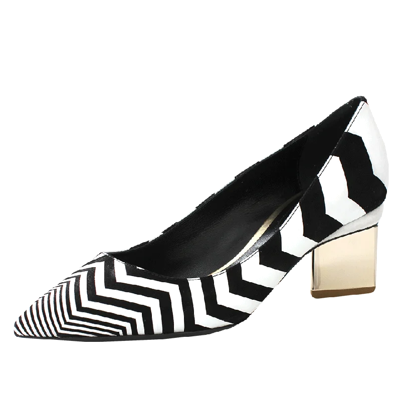 Versatile Heeled Sandals for Any Occasion---Chevron Prism Pump